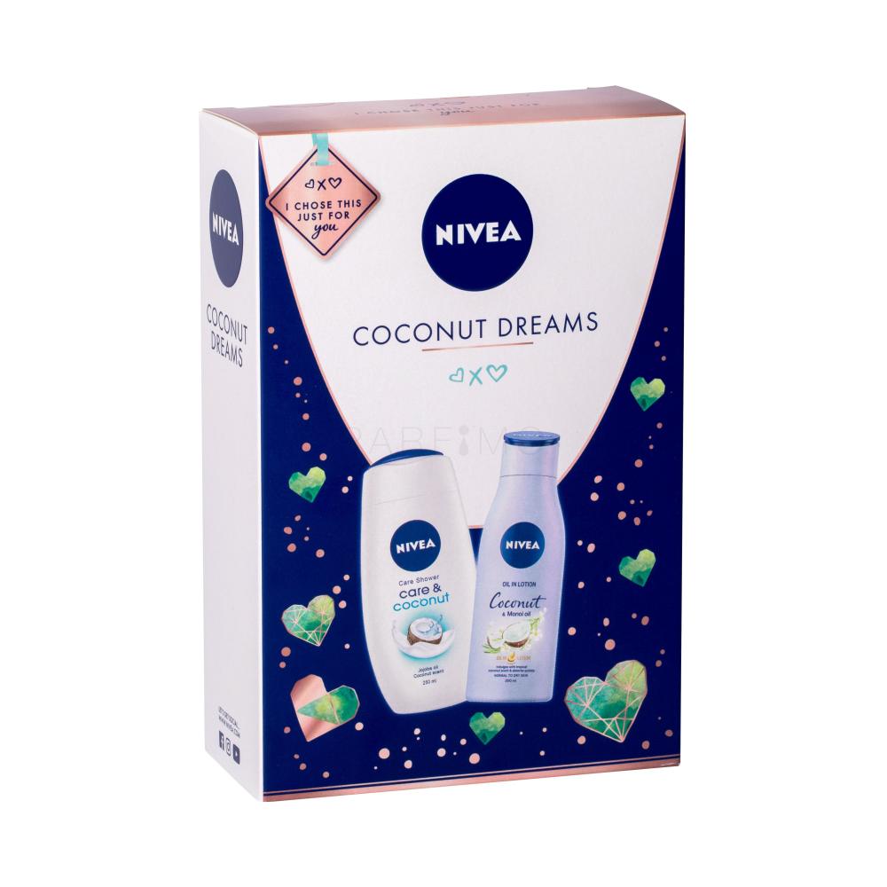 Nivea Care Coconut Darilni Set Krema Za Prhanje 250 Ml Losjon Za