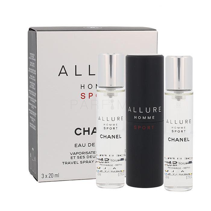 Chanel Allure Homme Sport Toaletna voda za moške &quot;zasuči in razprši&quot; 3x20 ml