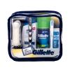 Gillette Mach3 Travel Kit Darilni set britvica 1 kos + pena za britje 75 ml + balzam po britju 75 ml + šampon 90 ml + zobna pasta 15 ml + zobna krtačka 1 kos