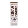 Makeup Revolution London Brow Powder Stamp &amp; Stencil Puder za obrvi za ženske 0,65 g Odtenek Dark Brown