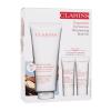 Clarins Moisture Rich Darilni set losjon za telo Moisture-Rich Body Lotion 200 ml + piling za telo Exfoliating Body Scrub 30 ml + krema za roke Hand and Nail Treatment Cream 30 ml