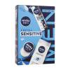 Nivea Men Fresh Sensitive Darilni set krema za obraz, telo in roke Men Creme 30 ml + antiperspirant Men Invisible Black &amp; White Fresh 150 ml + gel za prhanje Men Sensitive 250 ml