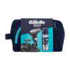 Gillette Mach3 Charcoal Darilni set brivnik 1 kos + gel za britje Series Cleansing 200 ml + nadomestni nastavek 1 kos + kozmetična torbica