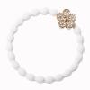 By Eloise London Bling Charms Daisy Flower Elastika za lase za ženske 1 kos Odtenek White