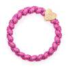 By Eloise London Woven Gold Heart Elastika za lase za ženske 1 kos Odtenek Bubblegum Pink