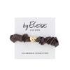 By Eloise London Silk Scrunchie Gold Heart Elastika za lase za ženske 1 kos Odtenek Mocha