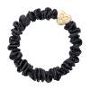 By Eloise London Skinny Silk Scrunchie Gold Heart Elastika za lase za ženske 1 kos Odtenek Black