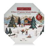 Yankee Candle 24 Days of Fragrance Advent Calendar Darilni set čajne svečke 24 x 9,8 g + stekleno držalo za čajne svečke