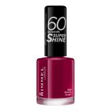 Rimmel London 60 Seconds Super Shine Lak za nohte za ženske 8 ml Odtenek 320 Rapid Ruby