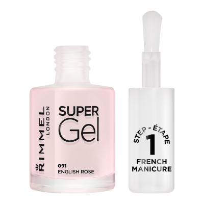 Rimmel London Super Gel French Manicure STEP1 Lak za nohte za ženske 12 ml Odtenek 091 English Rose