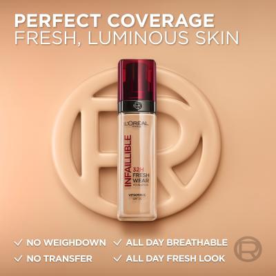 L&#039;Oréal Paris Infaillible 32H Fresh Wear SPF25 Puder za ženske 30 ml Odtenek 125