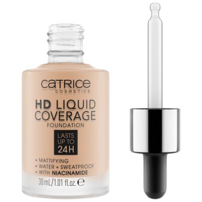 Catrice HD Liquid Coverage 24H Puder za ženske 30 ml Odtenek 030 Sand Beige