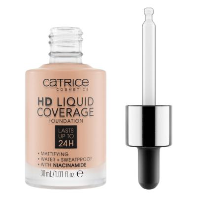 Catrice HD Liquid Coverage 24H Puder za ženske 30 ml Odtenek 020 Rose Beige