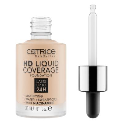 Catrice HD Liquid Coverage 24H Puder za ženske 30 ml Odtenek 010 Light Beige