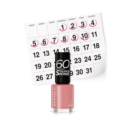 Rimmel London 60 Seconds Super Shine Lak za nohte za ženske 8 ml Odtenek 711 Xposed