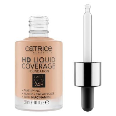 Catrice HD Liquid Coverage 24H Puder za ženske 30 ml Odtenek 040 Warm Beige