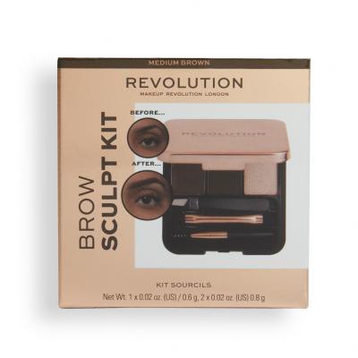 Makeup Revolution London Brow Sculpt Kit Paletka za obrvi za ženske 2,2 g Odtenek Brown