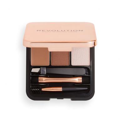 Makeup Revolution London Brow Sculpt Kit Paletka za obrvi za ženske 2,2 g Odtenek Brown