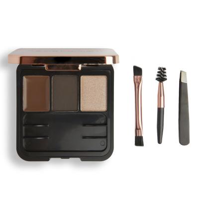 Makeup Revolution London Brow Sculpt Kit Paletka za obrvi za ženske 2,2 g Odtenek Dark Brown