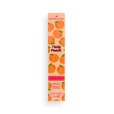 I Heart Revolution Tasty Peach Lip Oil Olje za ustnice za ženske 6 ml Odtenek Peachy Keen