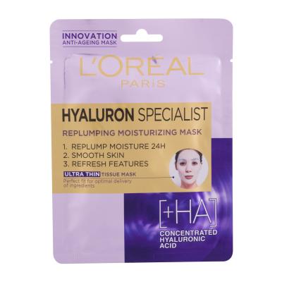 L&#039;Oréal Paris Hyaluron Specialist Replumping Moisturizing Maska za obraz za ženske 1 kos