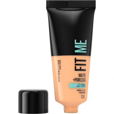 Maybelline Fit Me! Matte + Poreless Puder za ženske 30 ml Odtenek 124 Soft Sand