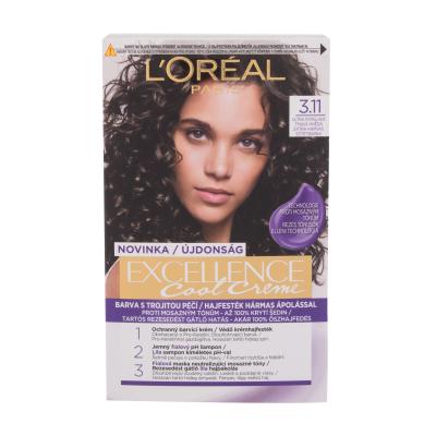 L&#039;Oréal Paris Excellence Cool Creme Barva za lase za ženske 48 ml Odtenek 3,11 Ultra Ash Dark Brown