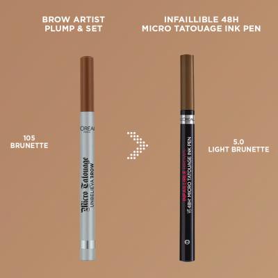 L&#039;Oréal Paris Infaillible Brows 48H Micro Tatouage Ink Pen Svinčnik za obrvi za ženske 1 g Odtenek 5.0 Light Brunette