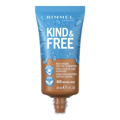 Rimmel London Kind &amp; Free Skin Tint Foundation Puder za ženske 30 ml Odtenek 400 Natural Beige