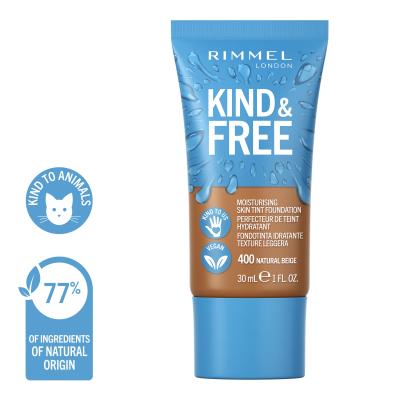 Rimmel London Kind &amp; Free Skin Tint Foundation Puder za ženske 30 ml Odtenek 400 Natural Beige