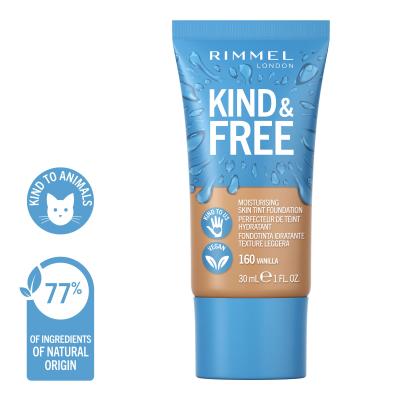 Rimmel London Kind &amp; Free Skin Tint Foundation Puder za ženske 30 ml Odtenek 160 Vanilla