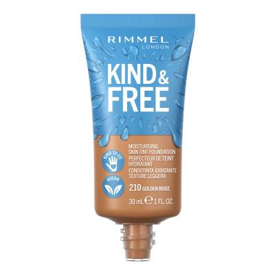 Rimmel London Kind &amp; Free Skin Tint Foundation Puder za ženske 30 ml Odtenek 210 Golden Beige