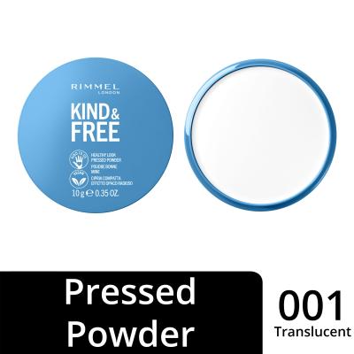Rimmel London Kind &amp; Free Healthy Look Pressed Powder Puder v prahu za ženske 10 g Odtenek 01 Translucent