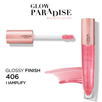 L&#039;Oréal Paris Glow Paradise Balm In Gloss Glos za ustnice za ženske 7 ml Odtenek 406 I Amplify