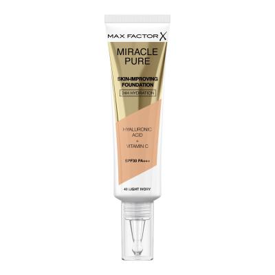 Max Factor Miracle Pure Skin-Improving Foundation SPF30 Puder za ženske 30 ml Odtenek 40 Light Ivory