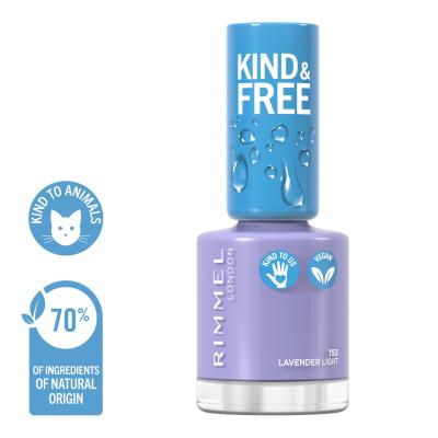 Rimmel London Kind &amp; Free Lak za nohte za ženske 8 ml Odtenek 153 Lavender Light