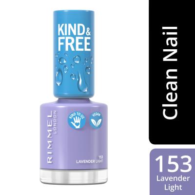 Rimmel London Kind &amp; Free Lak za nohte za ženske 8 ml Odtenek 153 Lavender Light