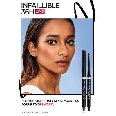 L&#039;Oréal Paris Infaillible Grip 36H Gel Automatic Eye Liner Svinčnik za oči za ženske 1,2 g Odtenek 004 Brown Denim