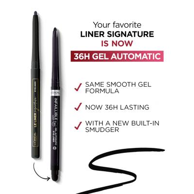 L&#039;Oréal Paris Infaillible Grip 36H Gel Automatic Eye Liner Svinčnik za oči za ženske 1,2 g Odtenek 004 Brown Denim