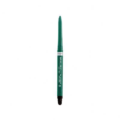 L&#039;Oréal Paris Infaillible Grip 36H Gel Automatic Eye Liner Svinčnik za oči za ženske 1,2 g Odtenek 008 Emerald Green