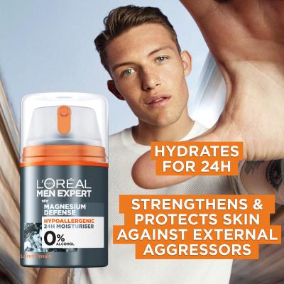 L&#039;Oréal Paris Men Expert Magnesium Defence 24H Dnevna krema za obraz za moške 50 ml