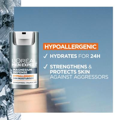 L&#039;Oréal Paris Men Expert Magnesium Defence 24H Dnevna krema za obraz za moške 50 ml