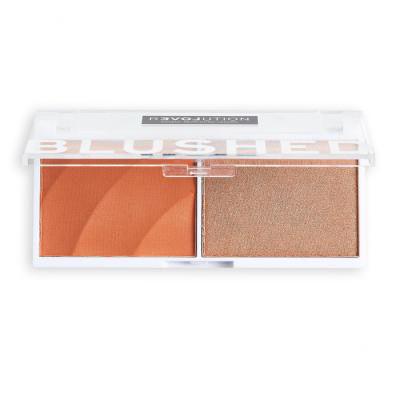 Revolution Relove Colour Play Blushed Duo Blush &amp; Highlighter Paletka za konturing za ženske 5,8 g Odtenek Queen