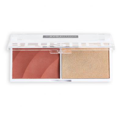 Revolution Relove Colour Play Blushed Duo Blush &amp; Highlighter Paletka za konturing za ženske 5,8 g Odtenek Kindness