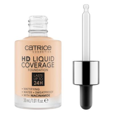 Catrice HD Liquid Coverage 24H Puder za ženske 30 ml Odtenek 005 Ivory Beige