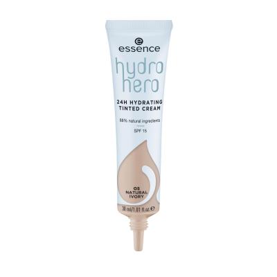 Essence Hydro Hero 24H Hydrating Tinted Cream SPF15 Puder za ženske 30 ml Odtenek 05 Natural Ivory