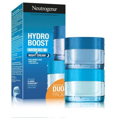 Neutrogena Hydro Boost Darilni set dnevni gel za obraz Hydro Boost Water Gel 50 ml + nočna krema za obraz Hydro Boost Sleeping Cream 50 ml