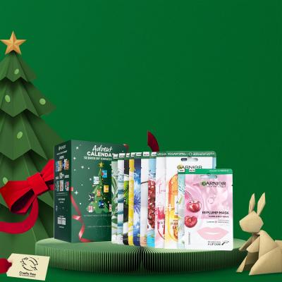 Garnier Advent Calendar 12 Days Of Christmask Darilni set maska za obraz 12 kos