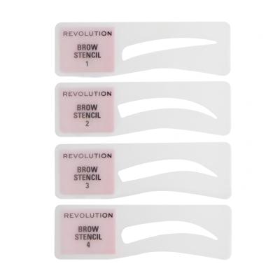 Makeup Revolution London Brow Powder Stamp &amp; Stencil Puder za obrvi za ženske 0,65 g Odtenek Dark Brown