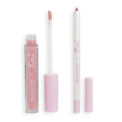 Makeup Revolution London x Roxi Lip Kit Darilni set glos za ustnice X Roxi 3 ml + črtalo za ustnice X Roxi 1 g